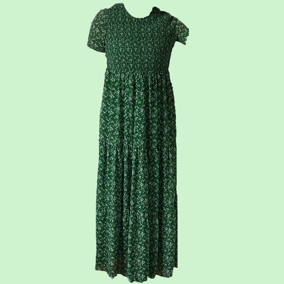 zara green floral maxi dress